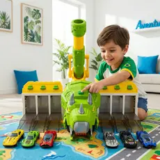 Lançamento Sucesso – Dinossauro Tricerátopo Transformável, Engole Carrinhos e Lança Bolas!