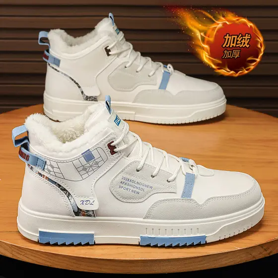 Sapatos masculinos de verão 2025 novo estilo forro de lã sapatos de algodão quente engrossado tênis de alta qualidade es