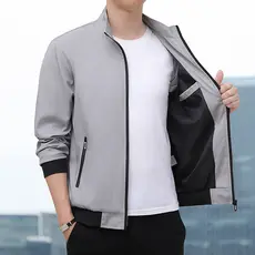 Jaqueta masculina outono novo estilo gola alta jaqueta simples moda masculina novo estilo jovem jaqueta superior