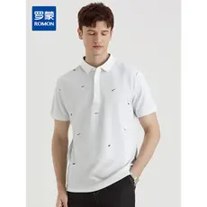 [Inclui seda amoreira e linho] Camiseta masculina de verão Lomon Camisa polo de manga curta Camisa polo Fashion masculin