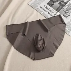 Cuecas masculinas de seda gelada, roupa íntima masculina de verão, molde convexo 3D, respirável, de secagem rápida, sem