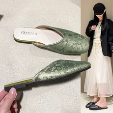 Saia combinando Baotou chinelos femininos desgaste exterior antiderrapante Muller sapatos femininos verão moda All-match