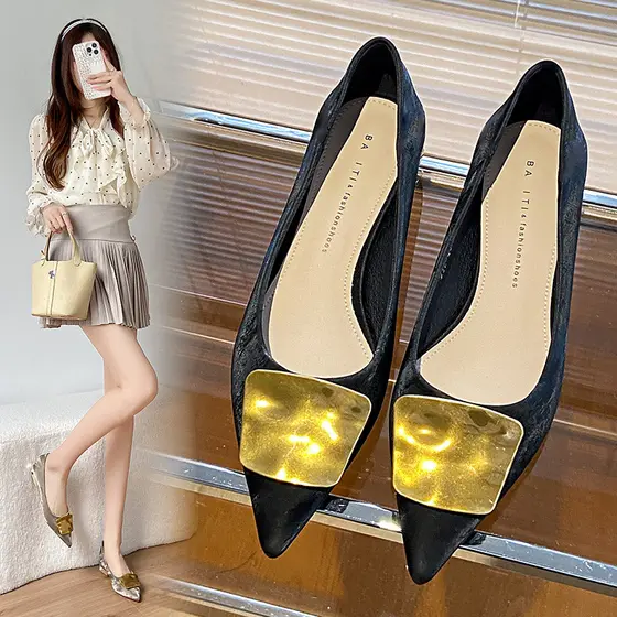 Saia combinando elegante único sapatos femininos noite vento suave sapatos primavera High-End All-Match não cansado pé d
