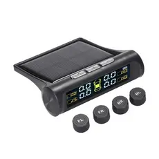 Monitor de Pressão dos Pneus TPMS Solar 4 Sensores Externos para Carro Moto