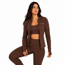 JAQUETA FEMININA FITNESS EM POLIAMIDA COM BOLSO PARA YOGA PILATES ACADEMIA CORRIDA