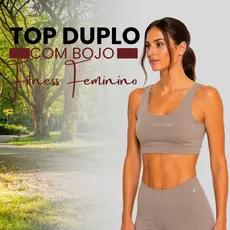 Top Fitness Feminino Duplo com Bojo Removível Suplex Academia 7005-A