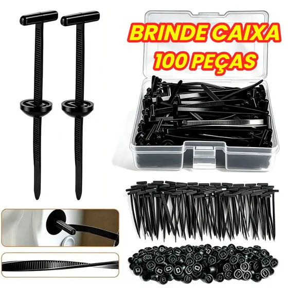 Novo 100 Unidades Abraçadeira Nylon 6 Fivela Reforçada Cinta Plástica Tipo T Universal Travamento Automático Car