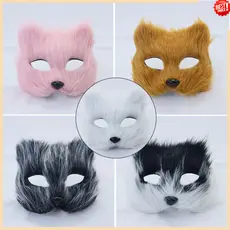 Máscara de raposa para Halloween, adequada para Halloween, Páscoa, Carnaval, festas à fantasia, trajes de festa e acessó