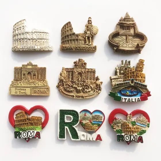 Coliseu, Fonte de Trevi, Itália, Ímã de Geladeira Artesanal em Resina 3D, Decoração Criativa para Casa OHG0