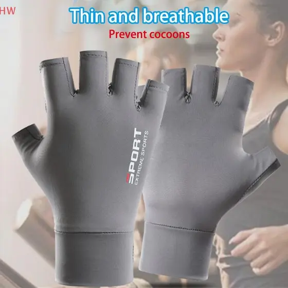 Luvas de Pesca com Proteção UV para Homens e Mulheres, Antiderrapantes, Frescas e Respiráveis para Primavera e Verão, Lu