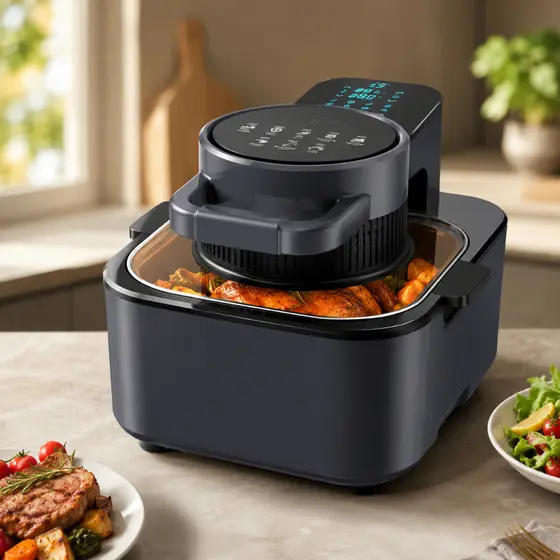 Air Fryer 6L Digital Com Visor Transparente Painel Touch Sem Óleo