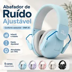 Abafador de Ruído Infantil e Adulto Ajustável SNR 25 Protetor Auricular Sensorial Autismo TDAH