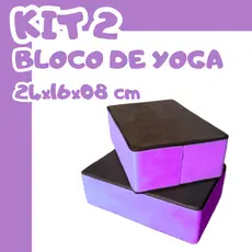 KIT 2 Bloco de Yoga Pilates fisioterapia Equilíbrio Treino Funcional Tijolinho