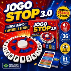 Jogo Stop Brinquedo de Palavras Tabuleiro Educativo Divertido em Família