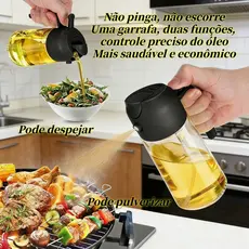 470ml 2 em 1 spray e vertedor óleo vidro espesso dosador preciso azeite vinagre molhos garrafas de óleo para cozinha