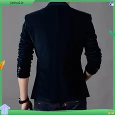 Blazer de veludo casual slim masculino