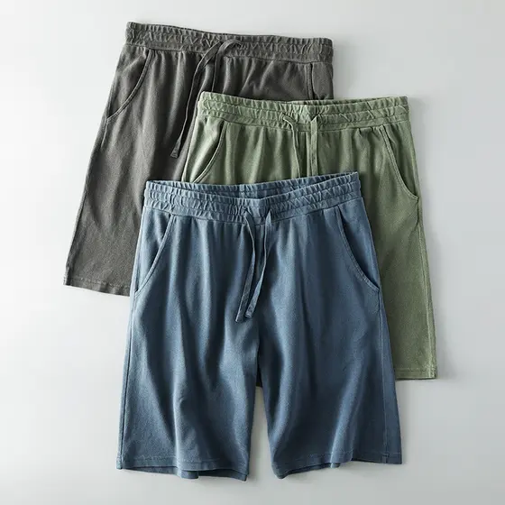 Americano puro algodão malha Casual algodão Shorts masculino verão esportes Fitness calças de cinco pontos comércio exte