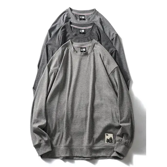 Americano escovado moletom masculino primavera outono estilo em torno do pescoço Street Wear jaqueta sem capuz comércio