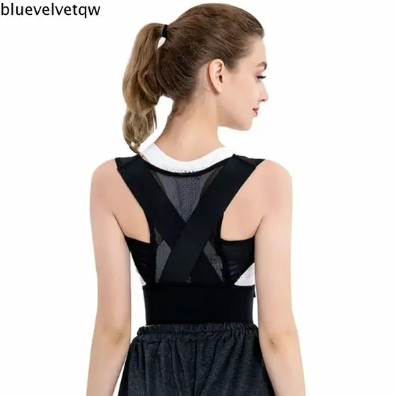 Corretor De Postura Anti-Corcunda BLUEVELVETQW , Com Alças , Design Invisível , De Correção De Costas