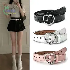 Moda Hoje Mulheres Cinto De Couro PU Oco Out Amoroso Coração Senhoras Calças Pin Fivela Feminino Cintura Vintage .