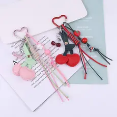 Decorador Moda Personalidade Cereja Chaveiro Bonito Doce Couro Frutas Porta-Chaves Do Carro Saco Pingente Decoração Meni