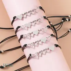 IRE 5 Pcs Sister Melhor Amiga Pulseira Amizade Matching Heart Long Distance Para Femininas Criativas