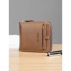 carteira masculina carteira masculina com ziper Masculino versão coreana na moda estudante Retro Horizontal estilo Verti