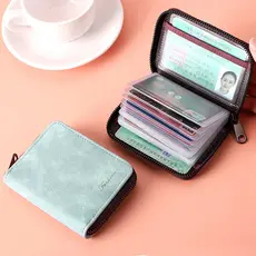 carteira masculina com ziper carteira masculina Porta-cartões multifuncional de grande capacidade com zíper feminino cor
