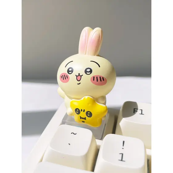 Original chiikawa resina chiikawa chiikawa oito personalidade substituível translúcido teclado mecânico Usaki Keycap