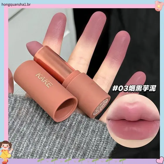 Batom de cor Nude liso fumado Taro liso baixo saturado batom fosco veludo esmalte labial estudante adequado lábio liso l