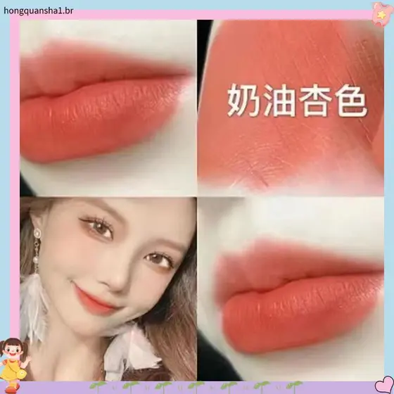 Coreano menina grupo dragão fruta cor lábio esmalte fosco batom cor ameixa branco estudante barato nicho marca