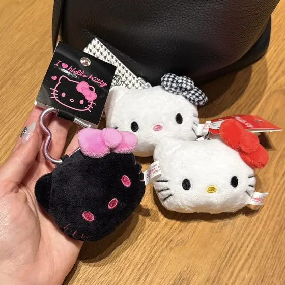 Sanrio Hello Kitty Plushie Brinquedo Bonito Pelúcia KT Chaveiro Bolsa Pingente Presente De Natal Infantil