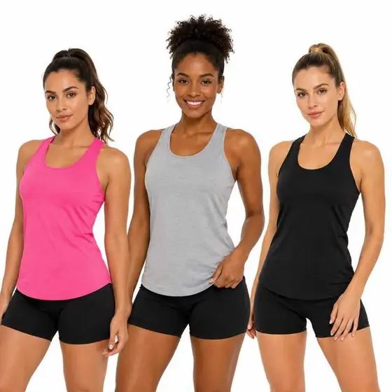 Kit 2 Regata Fitness Feminina Dry Fit Academia Treino Leve Esporte Respirável Furadinha Roupas Proteção UV Seca Rápido