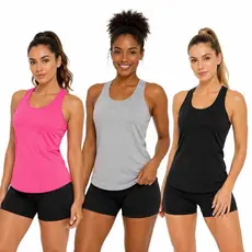 Kit 2 Regata Fitness Feminina Dry Fit Academia Treino Leve Esporte Respirável Furadinha Roupas Proteção UV Seca Rápido