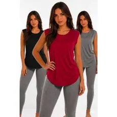 Kit 3 Blusas Feminina Corte Laser Tecido Leve Fresquinho Confortável Roupa Esportiva Academia Treino Corrida Caminhada
