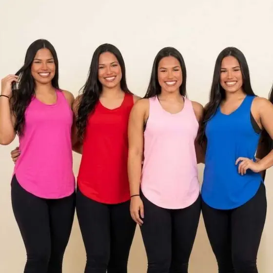 Kit 2 Camisetas Feminina Corte Laser Regata Fitness Leve Confortável Proteção UV para Academia Treino Musculação