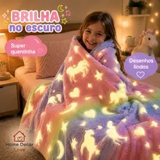Manta Solteiro 2,00x1,80Mt Brilha no Escuro