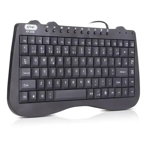 Mini Teclado Multimidia Usb Para Pc Notebook Padrao Abnt2 Br Cor de teclado Preto Idioma Português Brasil