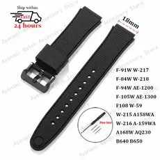 Pulseira De Relógio De Silicone De 18mm Para F-91W/A158/A159/A168/A169/AE1200/1300 Esportivo Clássica Pequena Quadrada À