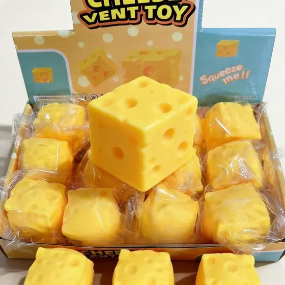 Brinquedo Realista De Alívio Do Estresse , Brinquedo De Apertar Para Alívio Descompressar queijo squishy