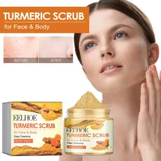EELHOE Cúrcuma Esfoliante Limpeza Corporal Reparação Pele de Frango Cotovelo Articulação Pele Massagem Escura Esfoliante