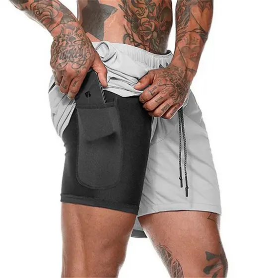 Shorts De Corrida Masculino , Academia , Esportes , 2 Em 1 , Treino Seco Fitness , Jogging , Calças Curtas , Verão