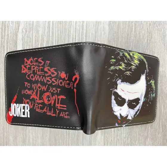 S45N Coin Purse PU Carteira Novo Estilo Carteira Dark Knight Joker