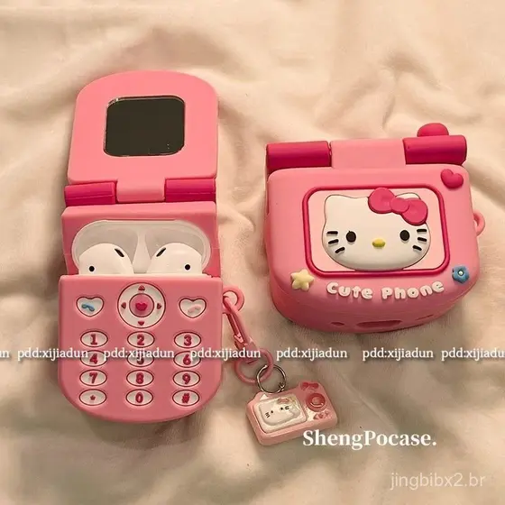 Capa criativa para celular KT, adequada para AirPods Pro 3, AirPods 4, capa para fones de ouvido Pro 2.