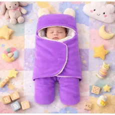 Saco de Dormir Bebe Inverno Ursinho Forrado Sherpa Pele de Carneiro com Velcro e Orelhas