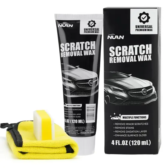 NUANCarScratchRemoverWax, Composto de Polimento Universal Premium para Arranhões Profundos, 4 fl oz (120ML), com Esponja