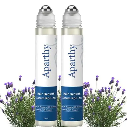 AparthyAdvancedHairGrowthRoll-OnSerum, com Extrato de Saw Palmetto, Alecrim e Ervilha, Ajuda a Promover uma Aparência de