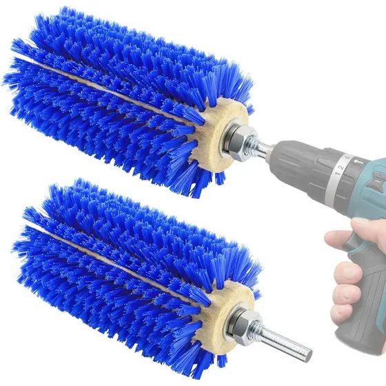 Escova rotativa mini de 2 peças para estimular o pelo vivo, uma ferramenta de raspagem e remoção de pelos adequada para