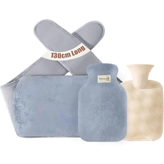 Cinto de Água Quente 3 em 1, Bolsa de Água Quente de Borracha com Capa de Pelúcia Macia para Aquecer Mãos e Cintura, Ter