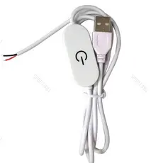 Dimmer Branco DC 5V USB Macho Cabo touch on/off Interruptor Fio 2 Pinos Fonte De Alimentação De Extensão De Carregamento